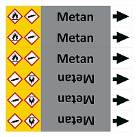 Značení potrubí  ISO 20560, metan